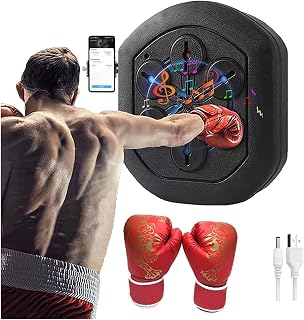 Electronic Boxing Machine Liteboxer Wall Mounted Boxing Workout, Smart Music Boxing Training Machine with Boxing Gloves Bluetooth Connection Indoor for Kids Adults Stress Release ( Size : Adults )