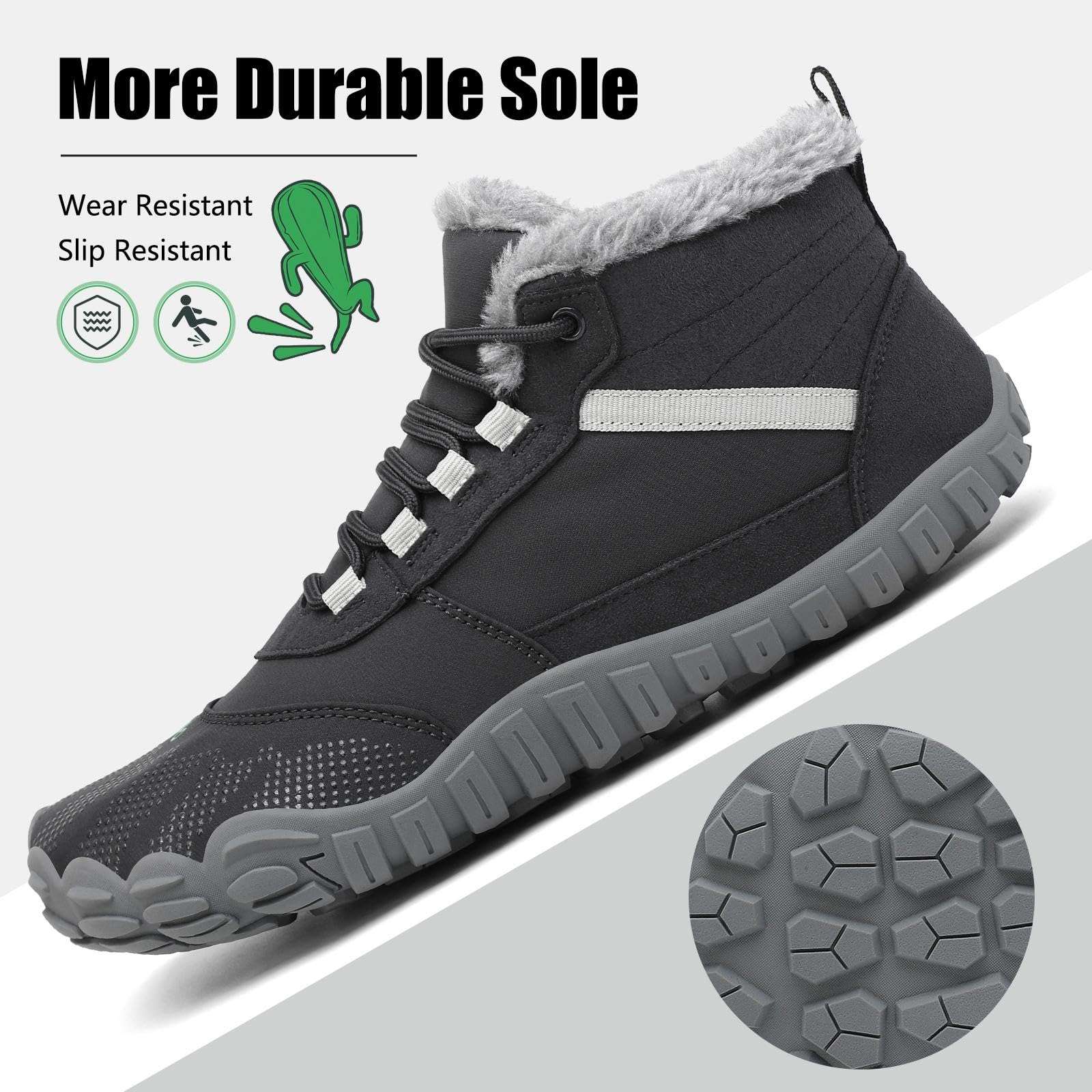 SAGUARO Barefoot Stivali Invernali Impermeabile Uomo Caldo Scarpe Inverno Donna Trekking Sneaker Outdoor Impermeabile