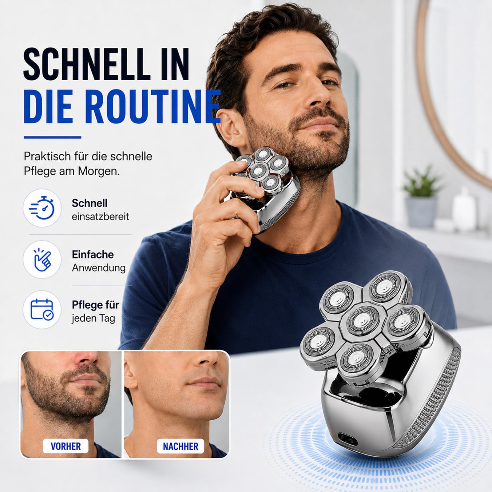 Cacto Intimrasierer Herren, 5D Bodygroomer für Körperpflege, Nass & Trocken
