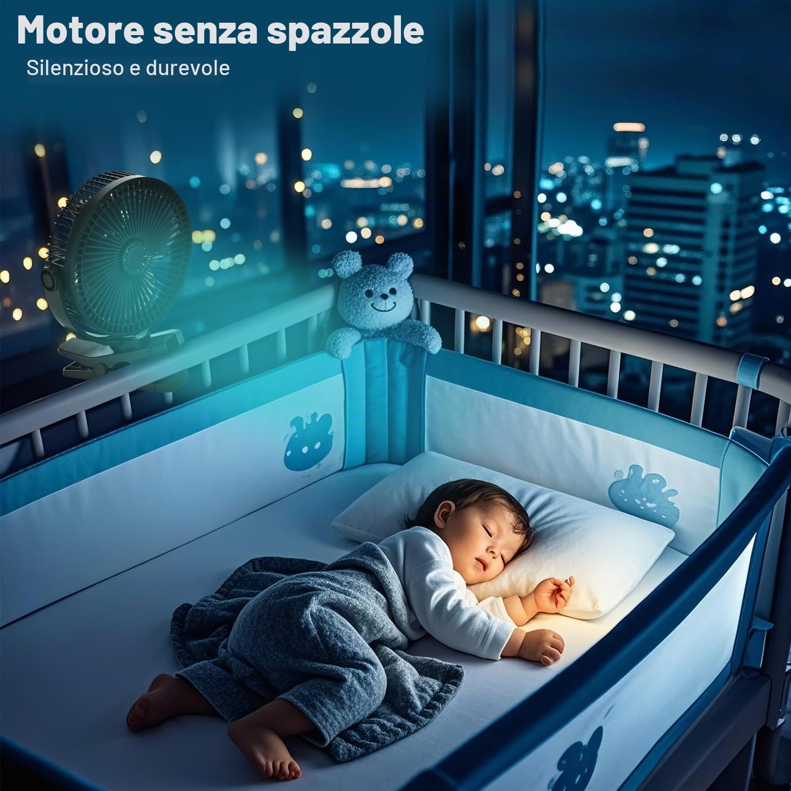 Ventilatore ricaricabile a clip da 8,2 pollici con batteria da 12000 mAh