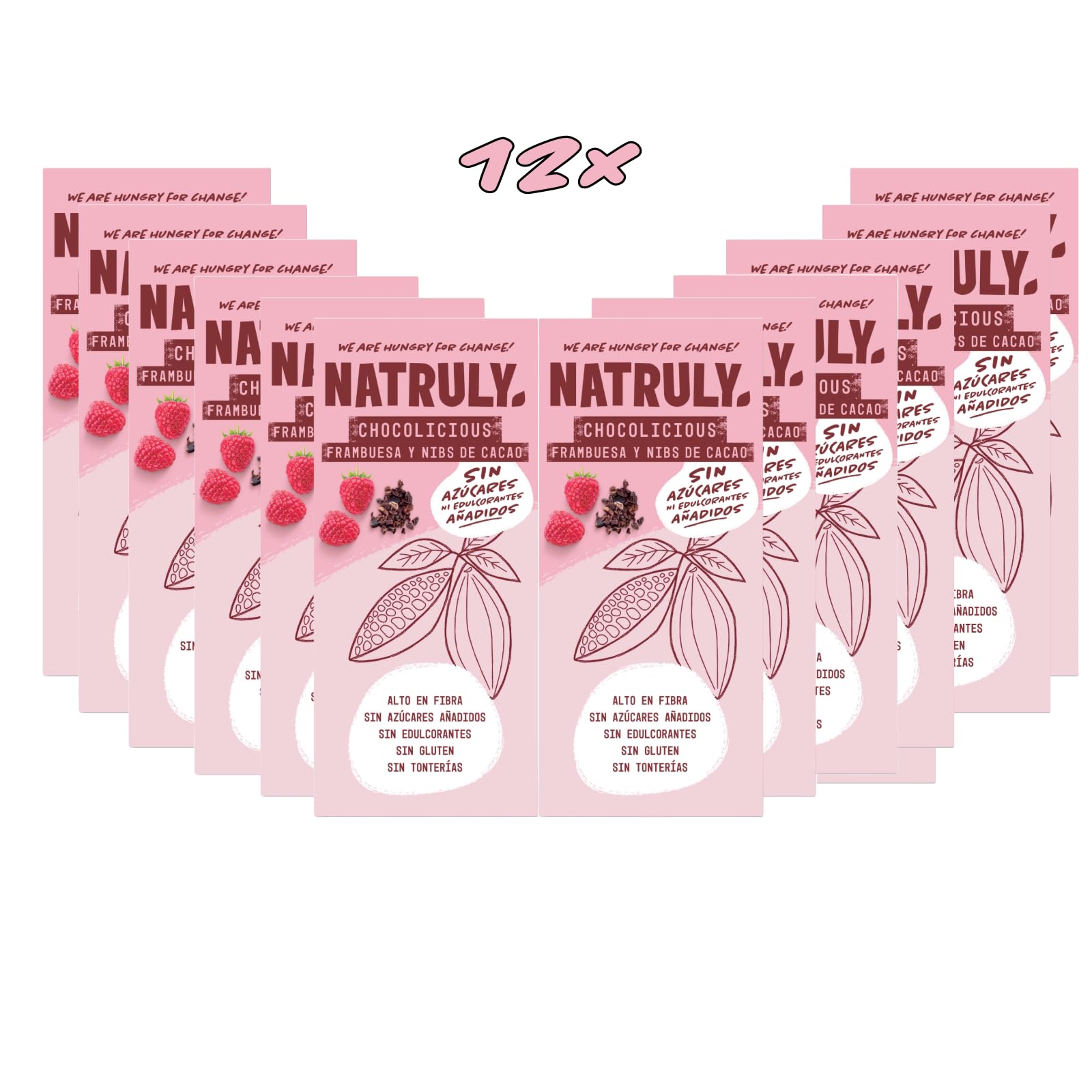 Natruly Chocolicious 72% Cacao 85 Gr (Frambuesa, 85 g (paquete de 12))
