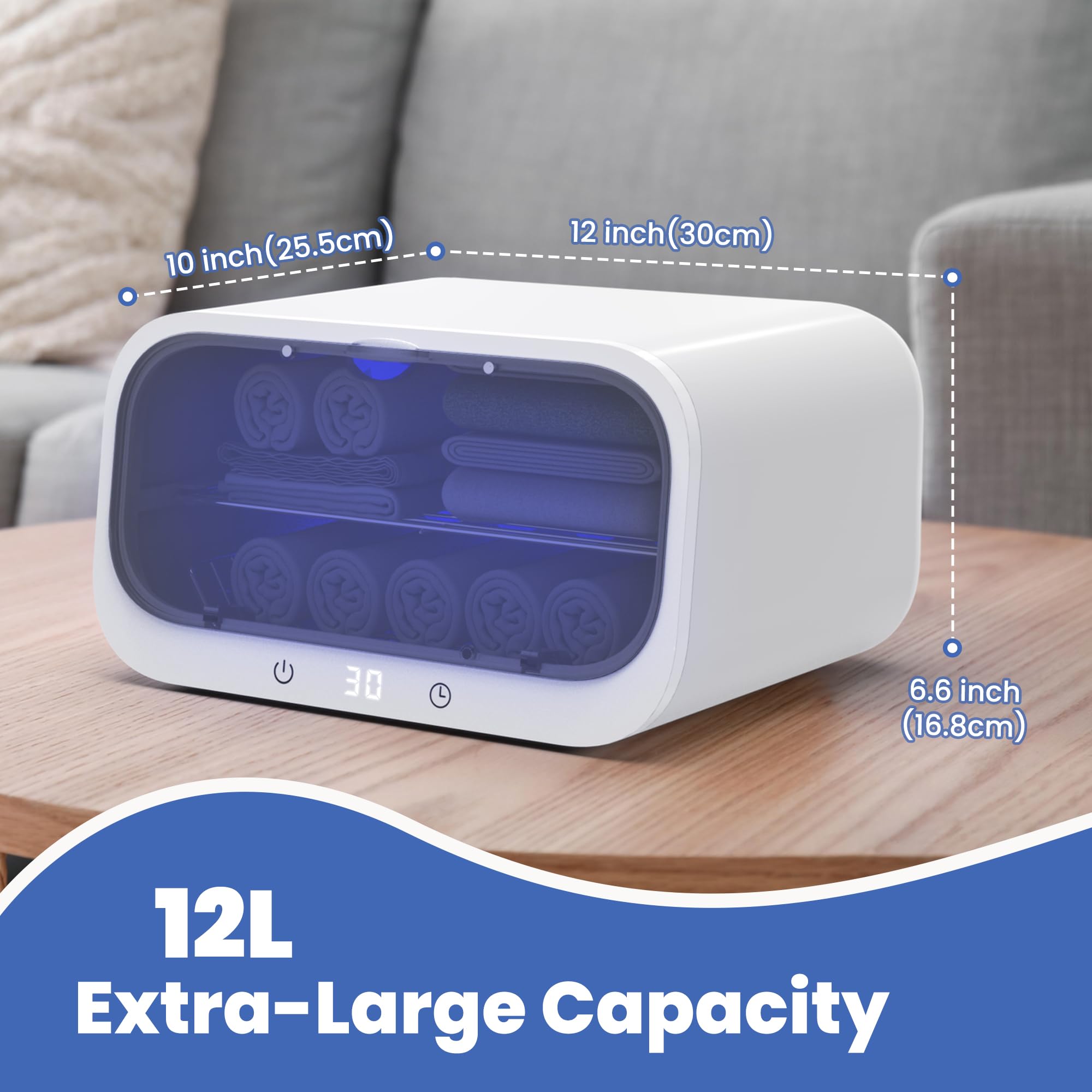 Scatola sterilizzatrice UV per strumenti per unghie, grande capacità, 12 l, armadietto sterilizzatore professionale a doppio strato per estetisti, barbieri, saloni e spa, armadietto di pulizia