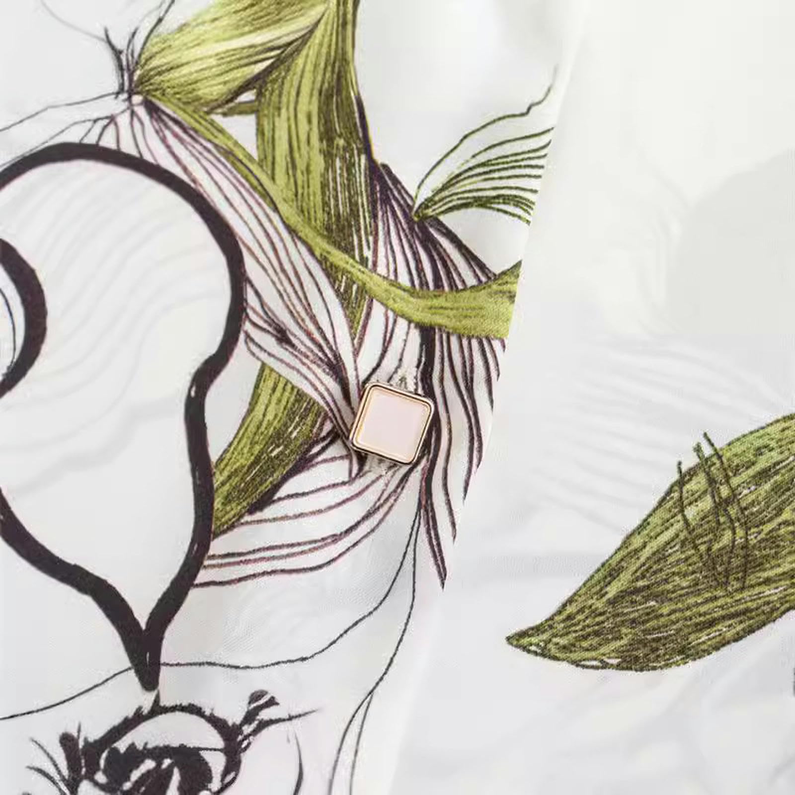 Camisa Holgada con Textura Satinada Estampada de Moda de Primavera para Mujer, Color Femenino S