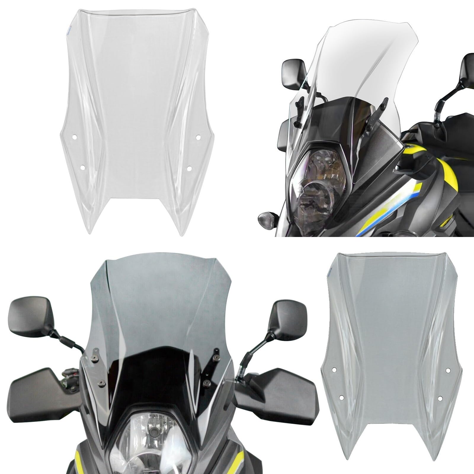 Osłona przeciwsłoneczna Pasuje do Suzuki v-strom 650XT 2017-2024 motocyklowa szyba przednia szyba przednia deflektor wiatrowy(Smoke Gray)