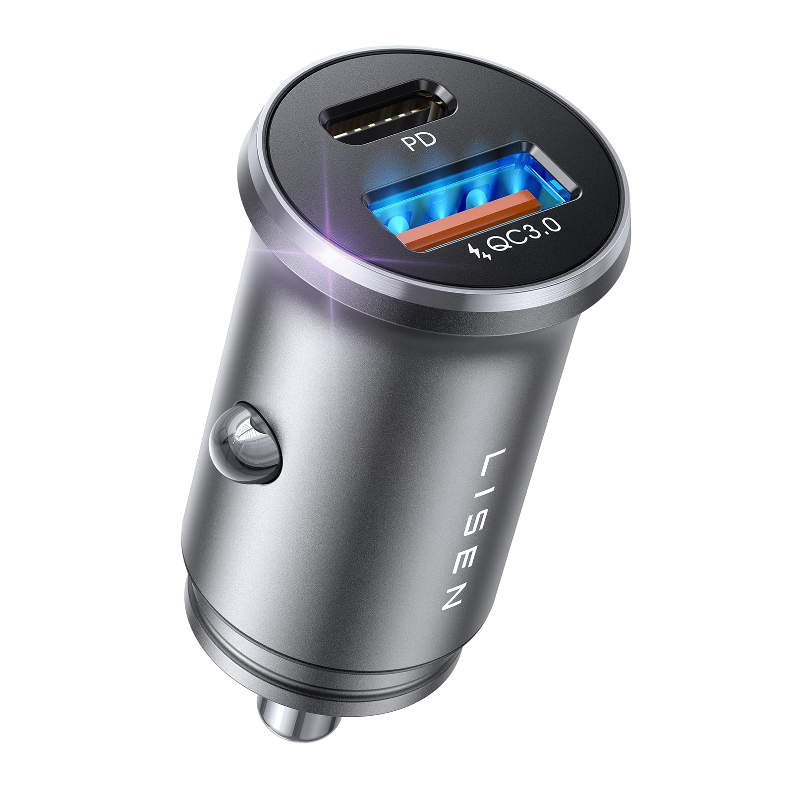 LISEN 54W Zigarettenanzünder USB C 12V USB Adapter Auto PD&QC3.0 USB kfz ladegerät Auto Ladegerät Adapter USB Zigarettenanzünder Verteiler Steckdose mit iPhone 16 15 Pro Max iPad Samsung S24