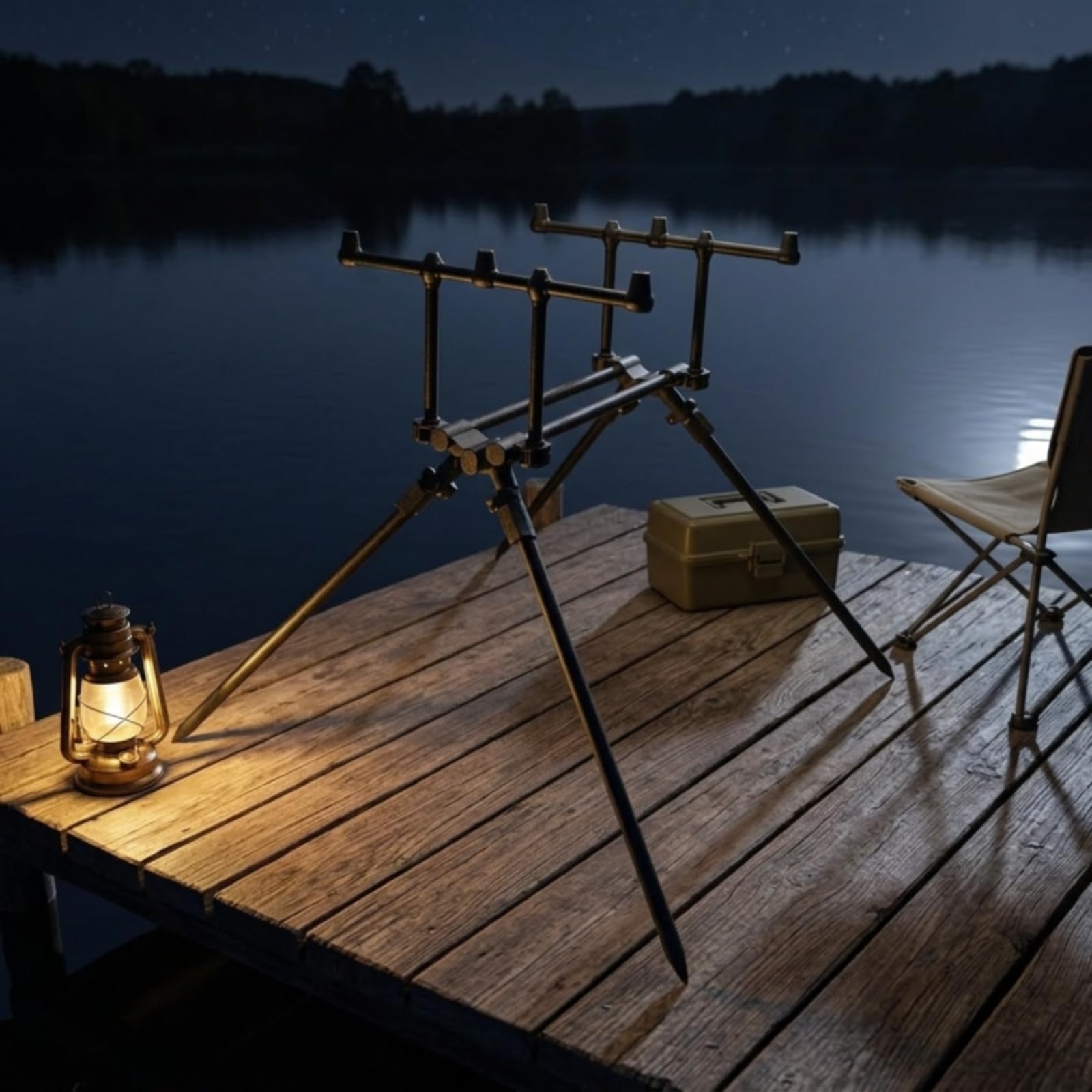 Cavalletto Porta Canne in Alluminio Cavalletto Porta Canne Stabile Reggicanna per Carpisti, Pescatori, Carp Fishing