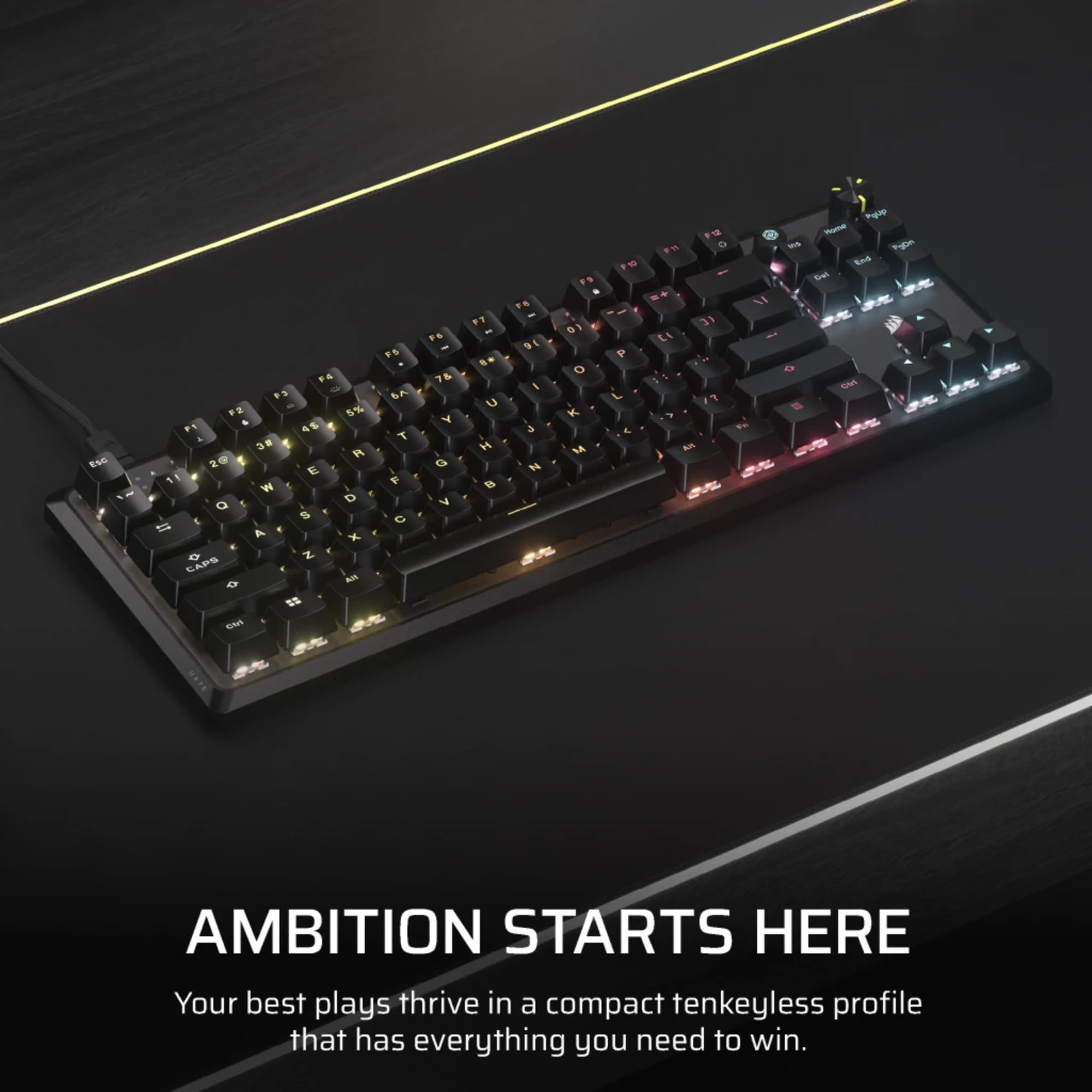 Corsair K70 Core TKL RGB mechaniczna klawiatura do gier Tenkeyless – czarna