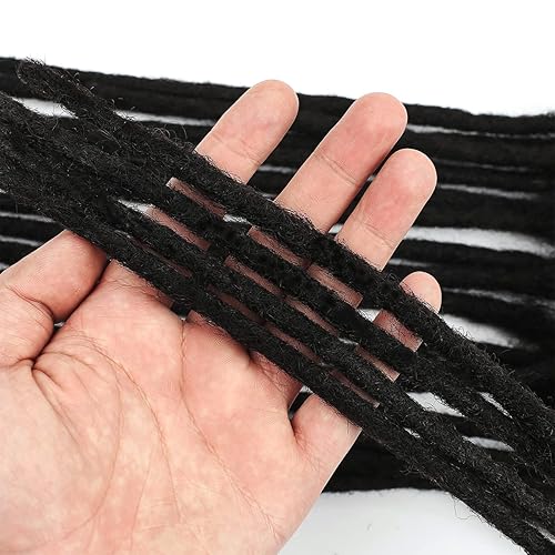 Miniatura 5 de Extensiones de rastas de 6 pulgadas, 60 hebras, extensiones de cabello humano de 0.3 pulgadas de ancho, 100% hechas a mano, permanentes, extensiones