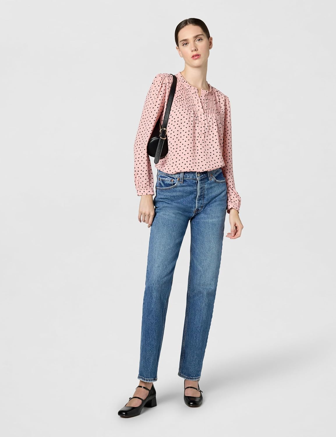 Adrianna Papell Womens Pintuck Button Down Blouse - Image 6