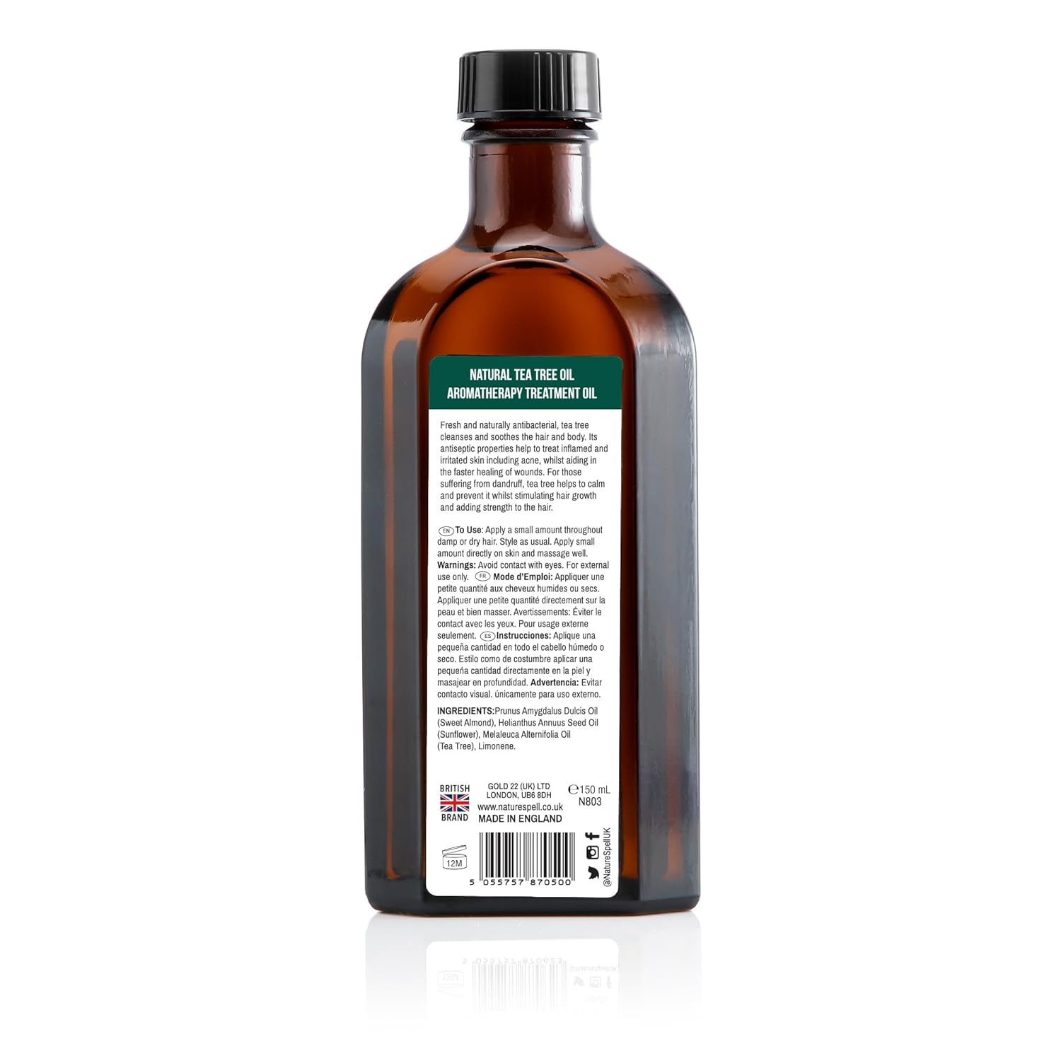 Nature Spell Tea Tree Oil for Hair, Pre-Diluted Scalp Oil for Itch Relief, Dandruff Control and Scalp Clarity, Soothing & Nourishing, Multipurpose Use, For All Hair Types, Vegan, 5.07 fl oz - Image 5