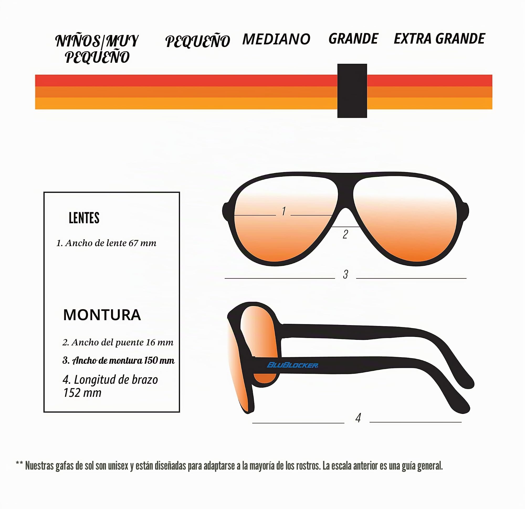 BluBlocker Gafas de sol de aviador polarizadas Negro