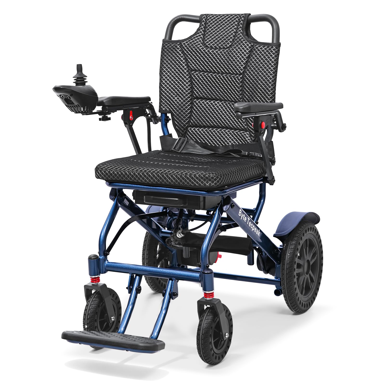 Electric Wheelchair for Adults - Foldable Lightweight Wheelchairs - Only 39lbs, 500W Motors Motorized Wheelchairs for Seniors Support 330 lbs, All Terrain Travel Powered Wheel Chairs, Blue