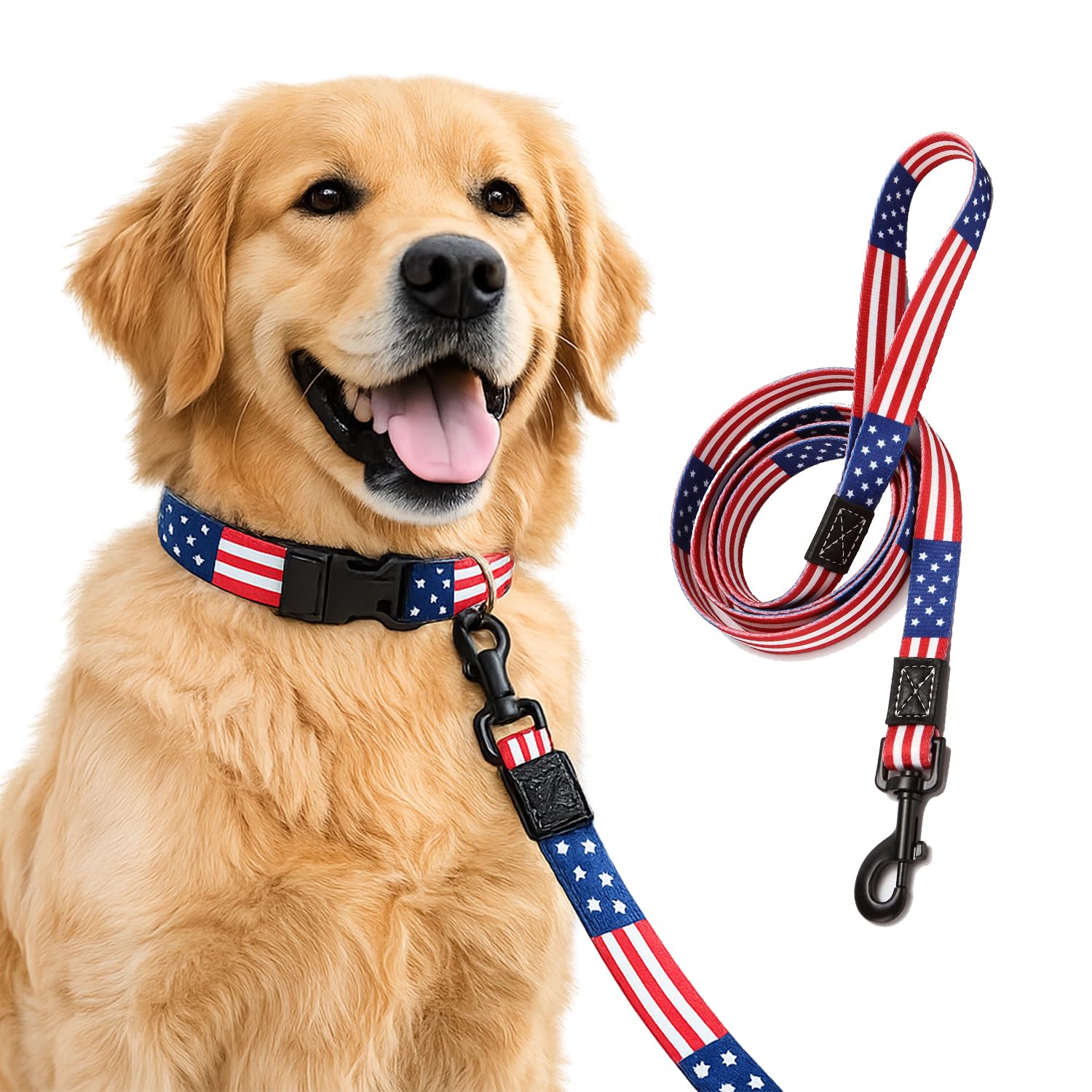Amazon.co.jp: アメリカ国旗犬用リード - プレミアムナイロン、丈夫で 