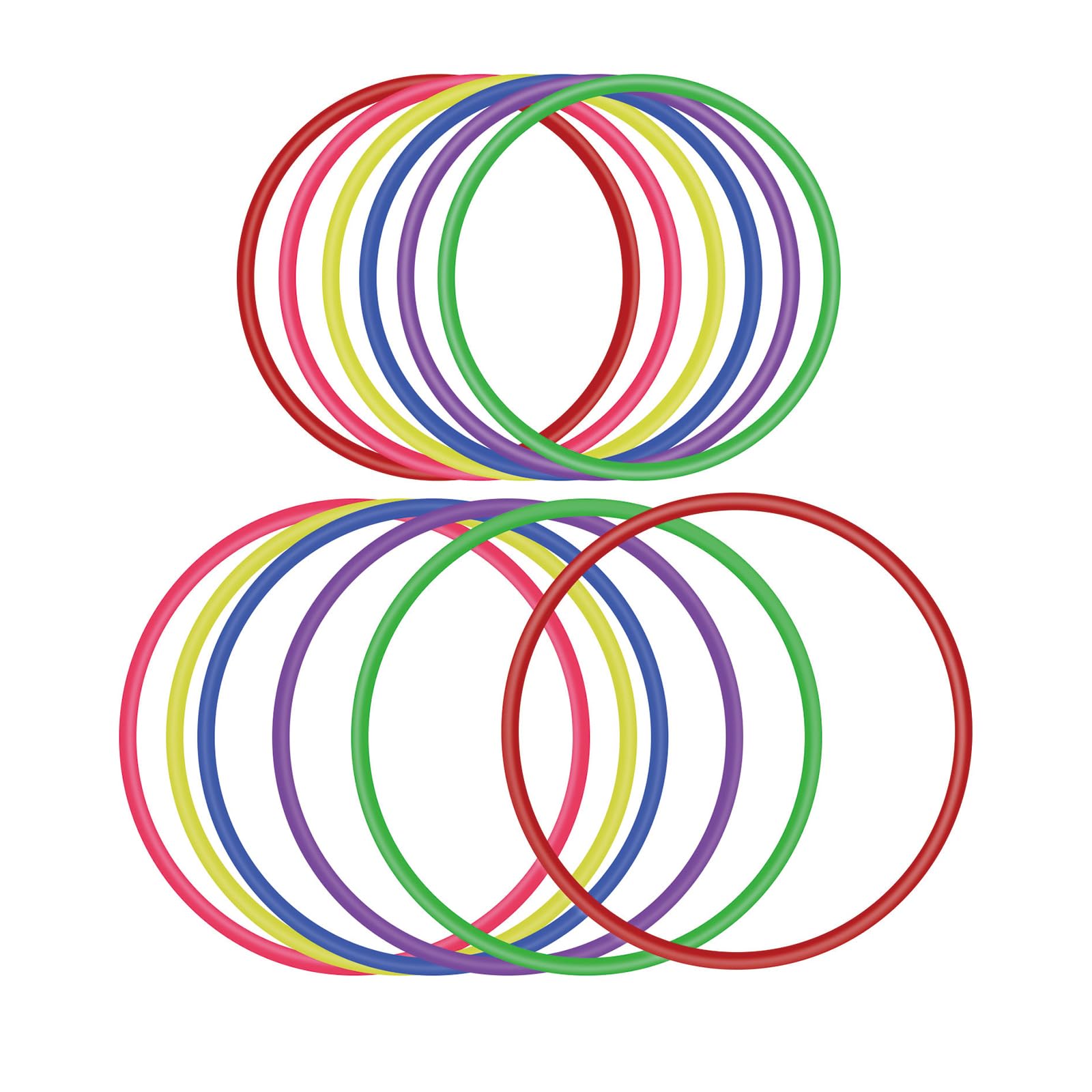 OOTSR 12 Pezzi Anelli di Lancio in plastica per Giochi di Anelli Toss, 22cm e 30 cm, Giochi di Pratica di velocità e agilità, Giochi di Partito, Carnevale, Giardino(2 Taglie, 6 Colori)
