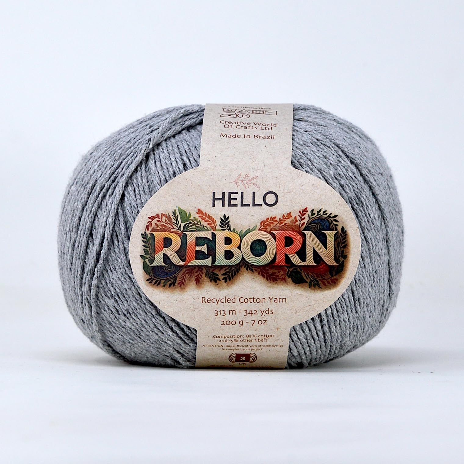 Reborn Recycled Cotton - Stonewash - 200g DK Crochet/Knitting Yarn
