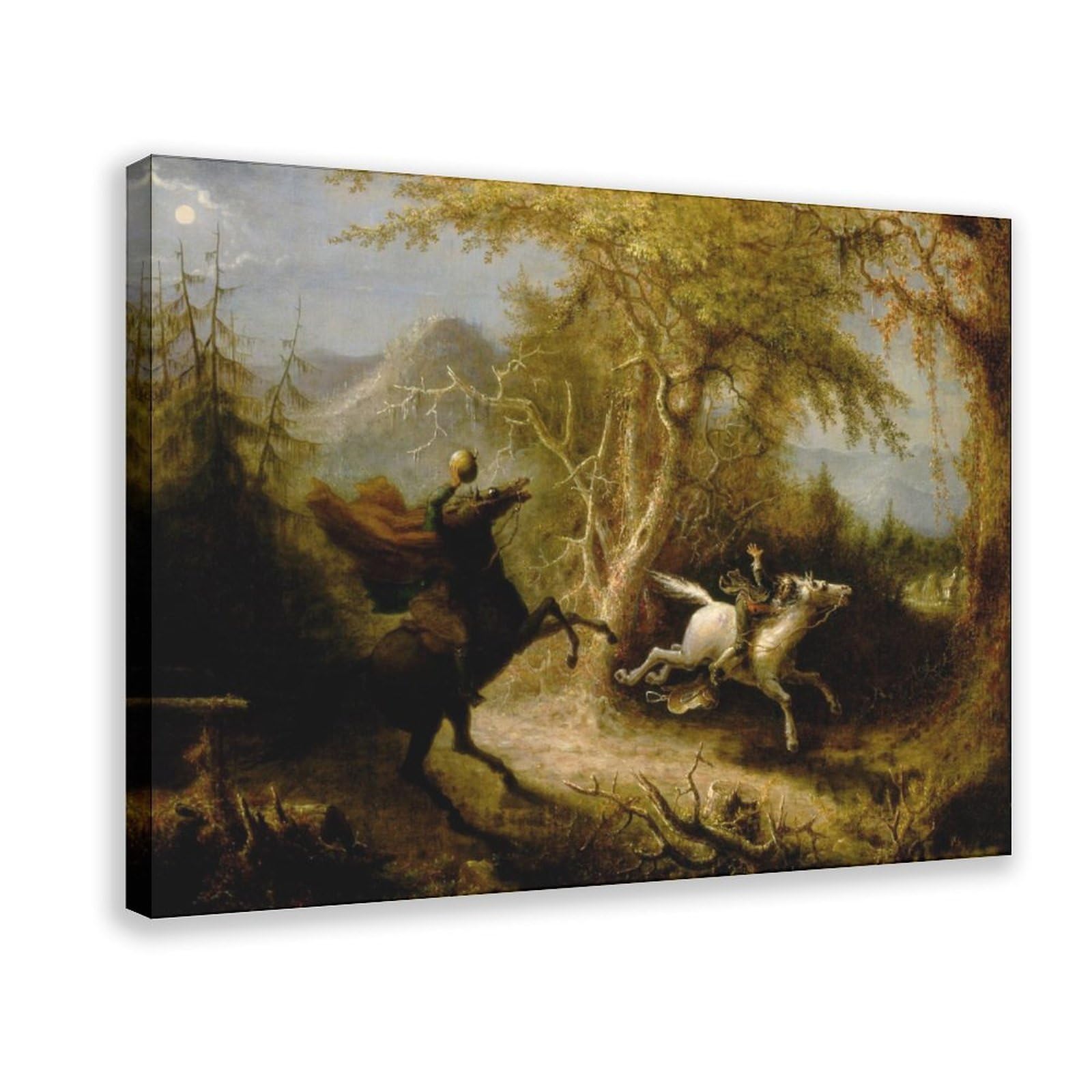 WCYB John Quidor Legend of Sleepy Hollow Headless Horseman Pursuing Ichabod Crane 1858 Prints Posters Canvas Deco Paintings Wall Art For Office Hangable Fr