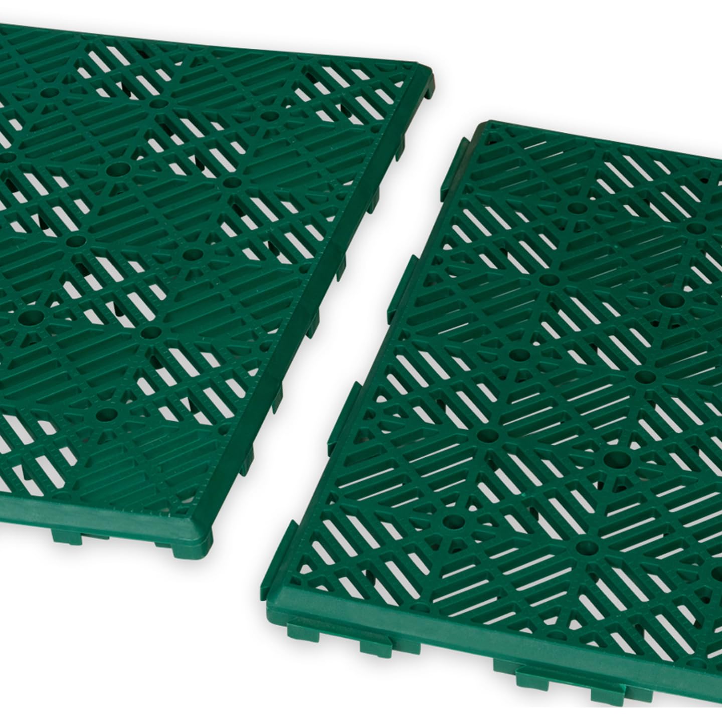 IDMarket - Set 10 pezzi piastrelle plastica pavimento giardino verdi 29,5x29,5 cm