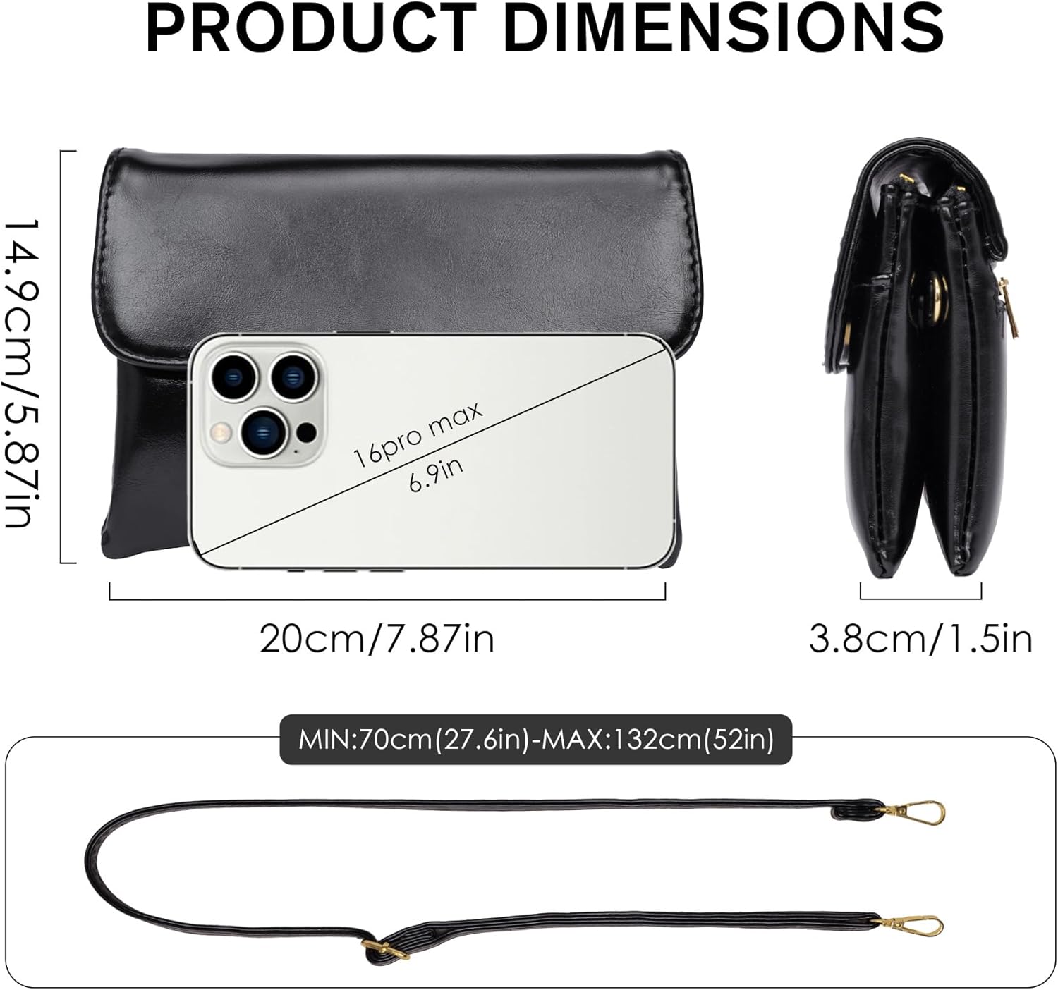 Small Crossbody Bags for Women,Vegan Leather Cell Phone Purse with Adjustable Shoulder Strap for Travel - Image 4