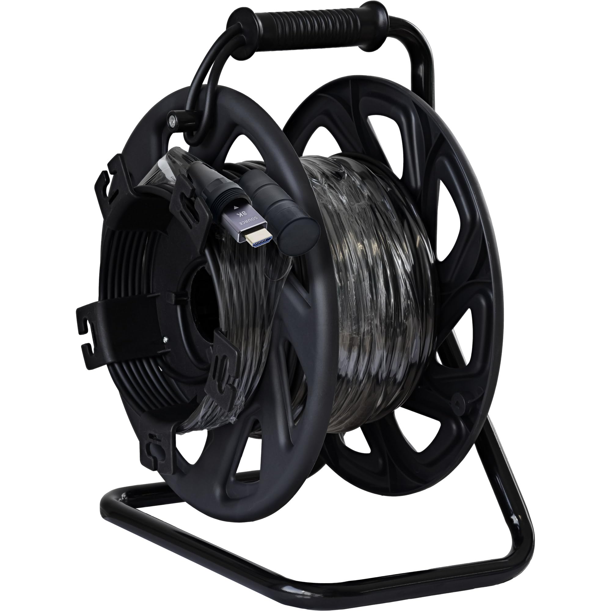 InLine Bęben kablowy HDMI, Ultra High Speed HDMI 2.1 AOC, 8K @ 60 Hz, 4K @ 120 Hz, 48 Gb/s, wtyczka HDMI typu A, PCW, czarny, 90 m, 17990T
