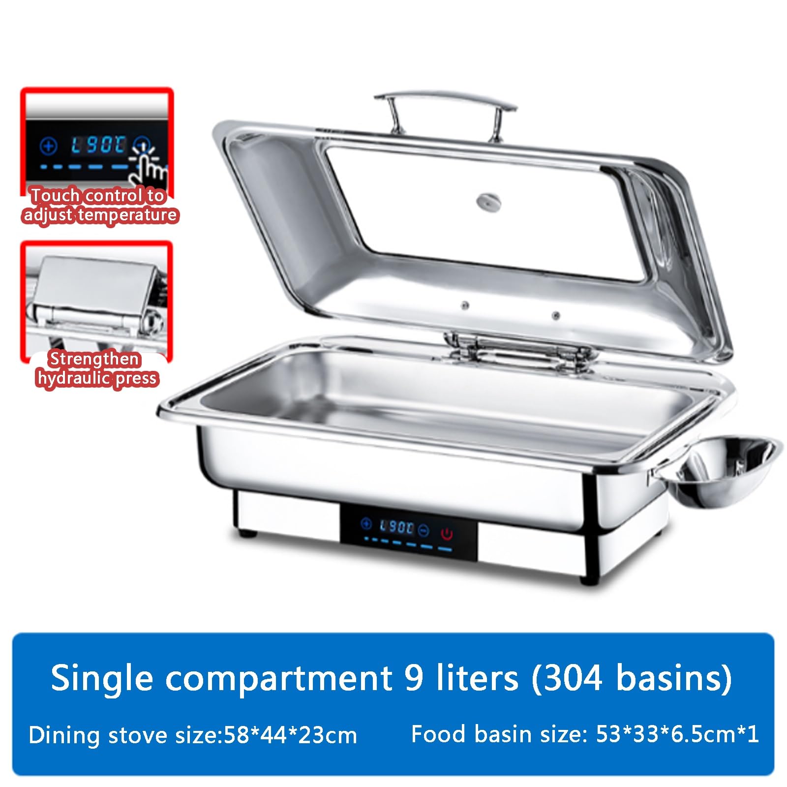 Calienta platos de mesa,calentadores de comida para buffet,bandeja de servidor de buffet portátil,plato calentador de alimentos electrico,calentador de alimentos,mantener la comida caliente ( Size : 1