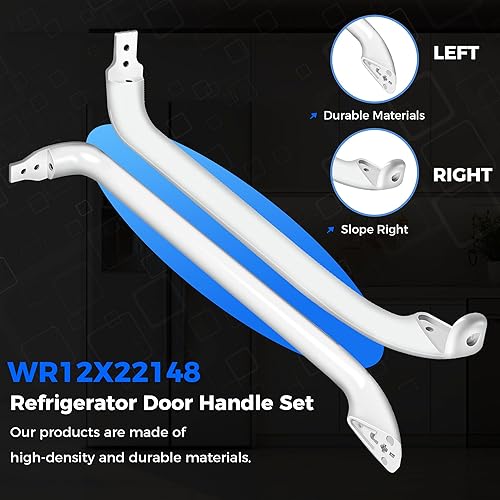 Miniatura 2 de Romalon WR12X22148 - Juego de manijas de puerta de refrigerador para GE, refrigerador, congelador, repuesto WR12X20141 PS9864030 AP5949272
