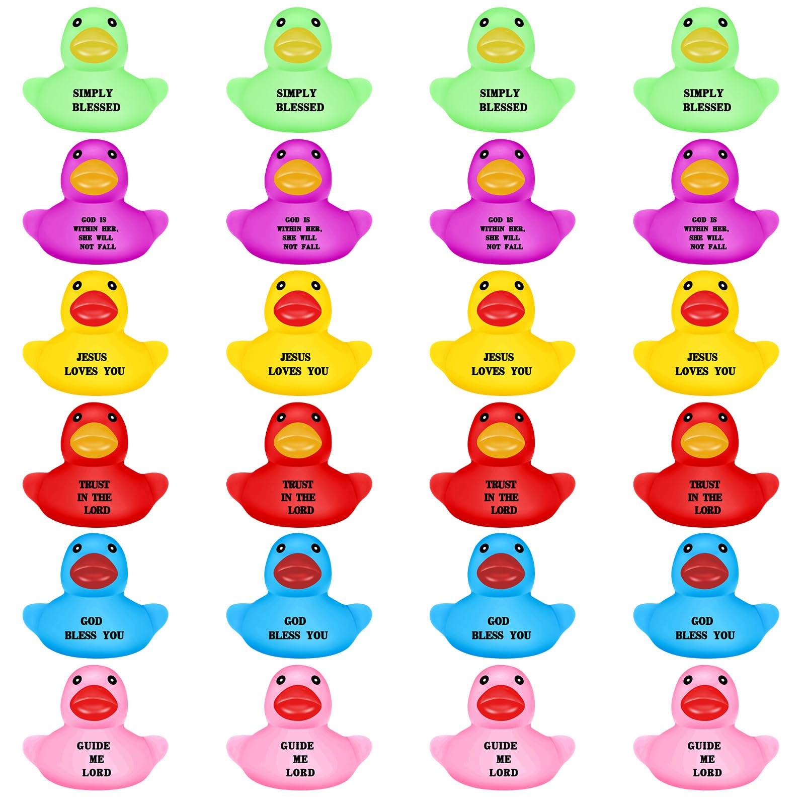 Lunmon Little Rubber Ducks Figures in Bulk Mini Jesus Figures to Hide Rubber Duckies Tiny Toys Religious Bible Verse Bath Toy Gifts for Church Events(Bible Verse,100 Pcs)