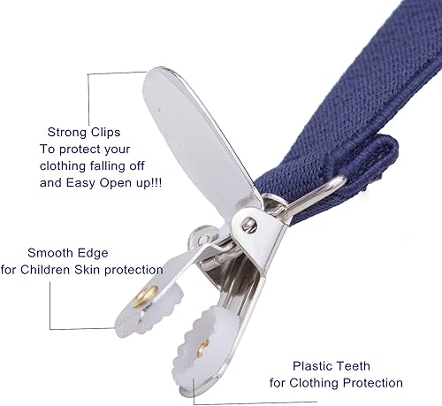 Miniatura 3 de Suspensores para adultos, varones y niños. Clips extra resistentes de metal, de piel genuino, parche transversal perfecto para smoking