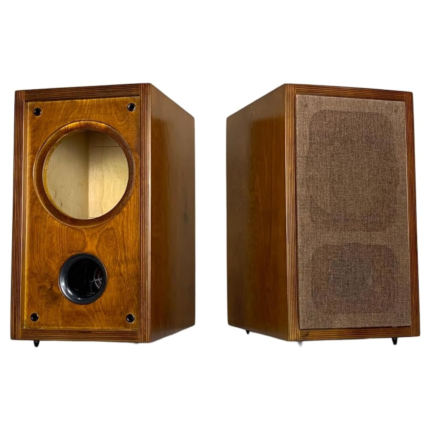 Generic Handmade Customized One Pair 4 Inch Full-Range Loudspeaker Empty Speaker Shell Home System Opend Panel Baffle Activity Birch Plywood Empty Cabinet Box (Walnut)