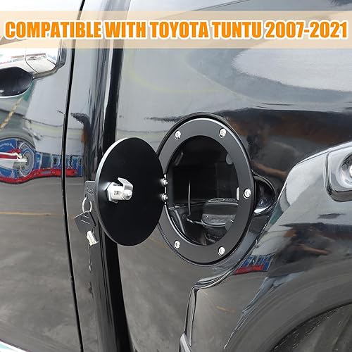 Miniatura 5 de LLKUANG Cubierta protectora de tapa de tanque de combustible de gasolina compatible con Toyota Tundra 2007-2021, cubierta de puerta del tanque de