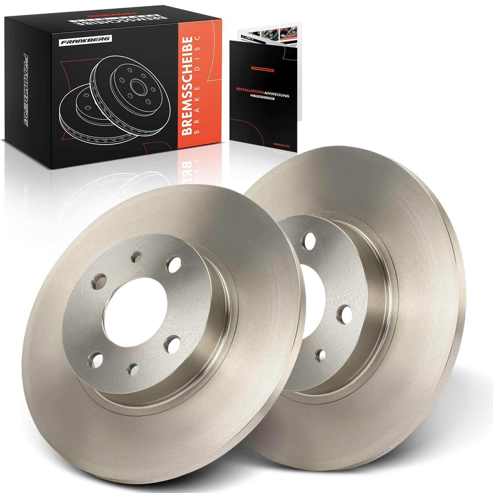 Frankberg Set di dischi freno incl. 2x Dischi Freno Anteriore Pieno Diametro258mm Compatibile con 500 312 P.a.n.d.a Van 312 519 Punto 188 Ypsilon 843 Replace# 60802029