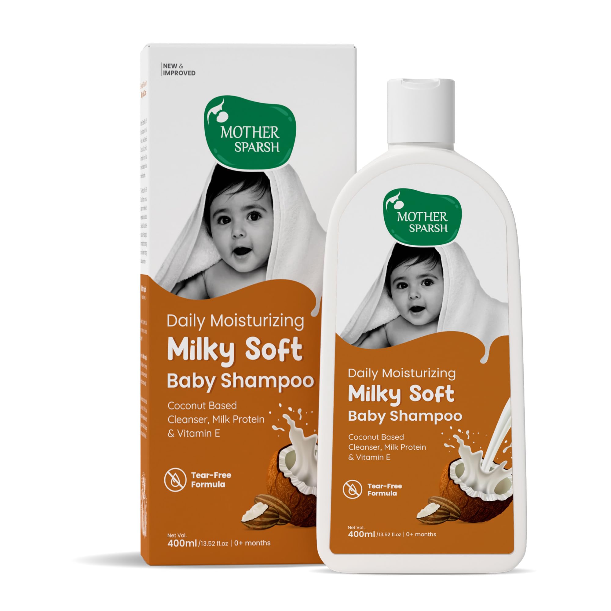 Milky Soft Baby Shampoo - 400ml | For Daily Moisturizing | Tear Free Formula With Milk Protein, Vitamin E & Coconut Oil