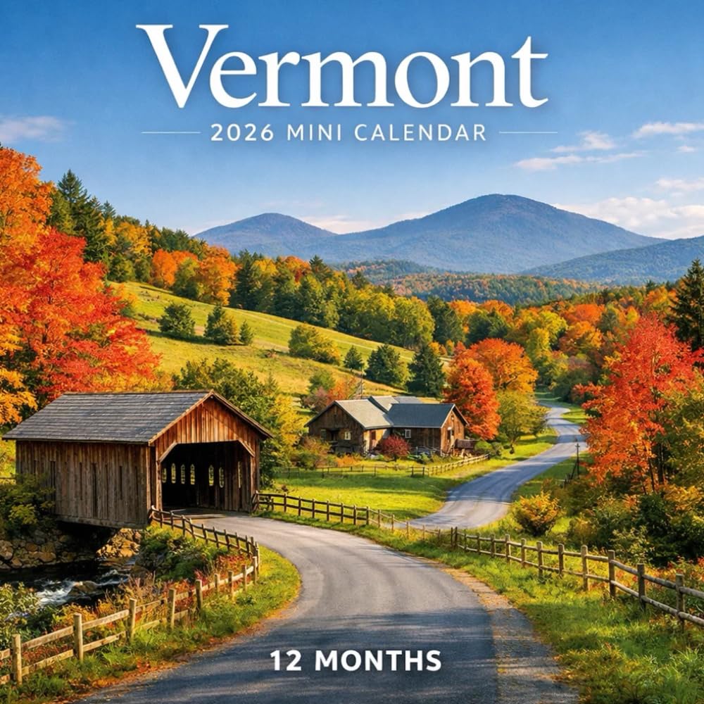 2026 Vermont Mini Calendar , 12 MONTHS