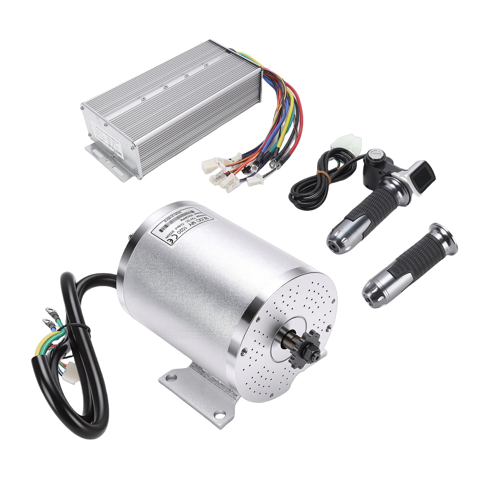 3000W Electric Brushless DC Motor Kit 72V 6500RPM High Speed Motor with Controller and Throttle for Go Kart Electric Bike Motorcycle Scooter