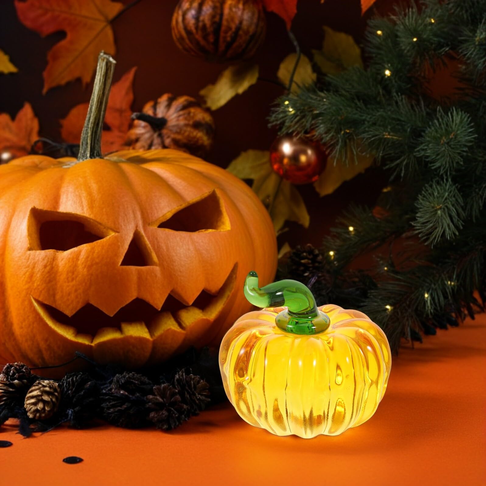 Toyvian 4stücke Mini-kristallkürbisse als Dekoration Kleine Kürbisfigur für Tischdekoration Kristallornament für Zuhause Herbst-Dekoration Halloween-Accessoire
