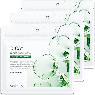 Make.iN CICA+ モイスト フェイスマスク 30枚入×3袋セット | CICA MOIST FACE MASK シカ パック 日本製 美容成分 保湿 エステ シートマスク 潤い スキンケア