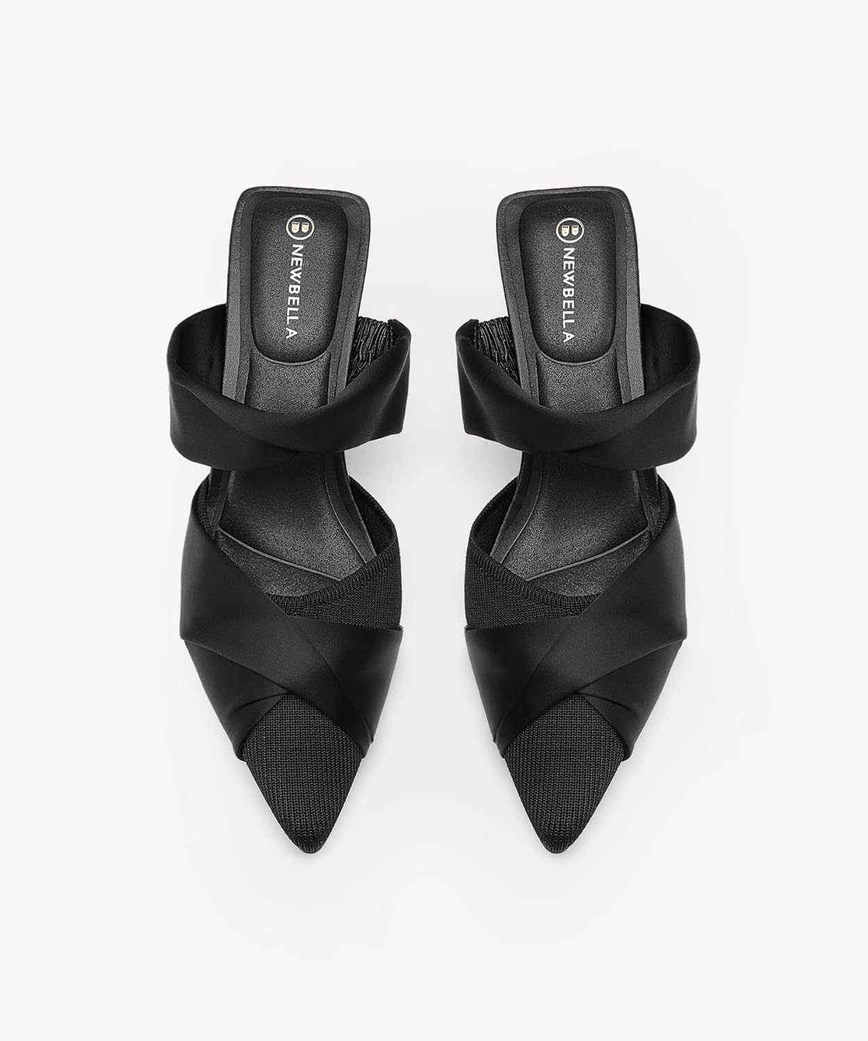 NEWBELLA Women's Pointed Toe Kitten Heel Mules - Elegant Slip-On Heeled Sandals, Low Heel Dress Shoes for Office, Wedding & Evening Wear - Image 5