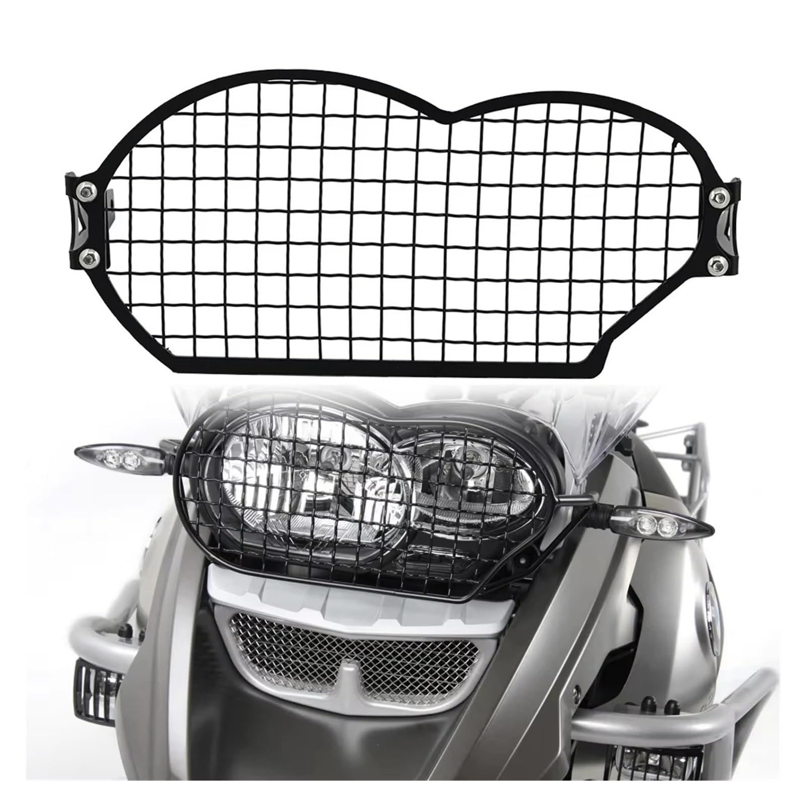 Griglia Di Protezione Per Faro Anteriore Per BMW R1200GS R 1200 GS Adv R1200GS Adventure 2004-2012 Copertura Fari Protezione(Metal-A)