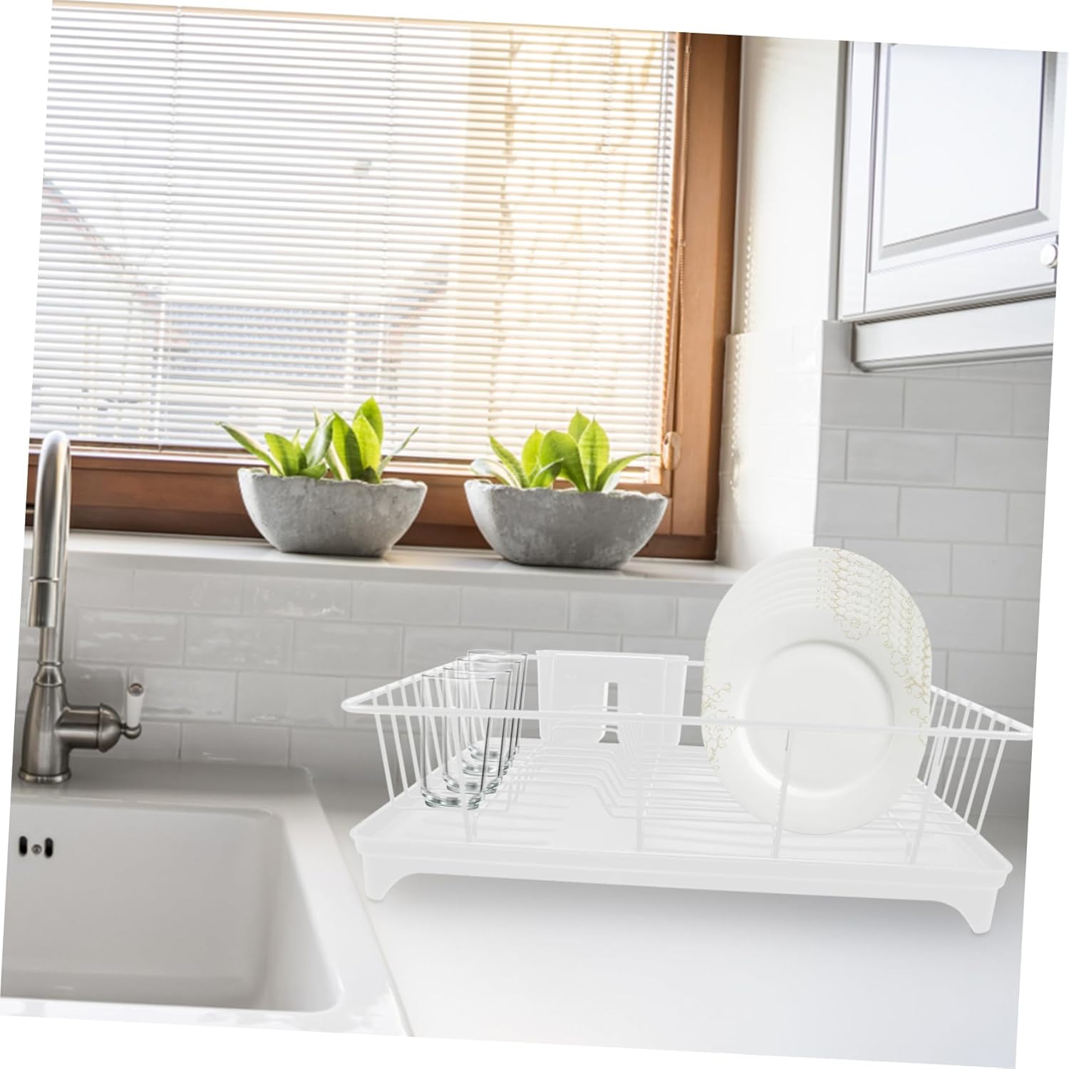 Alipis Large Capacity Kitchen Sink Dish Rack Drying Rack for Kitchen Counter Cutlery Holder for Utensils