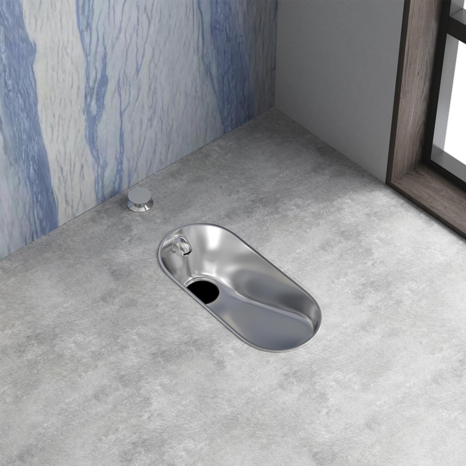 Stainless Steel Squat Toilet with Water Outlet All Around Squat Pit for Children Small Size Potty Squat Toilet