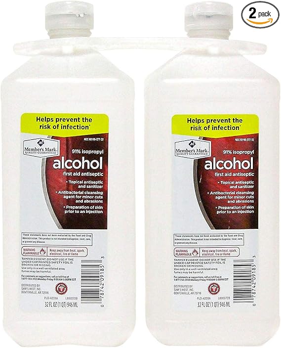 Member's Mark 91% Isopropyl Alcohol (32 Fl. Oz, 2 pk.)