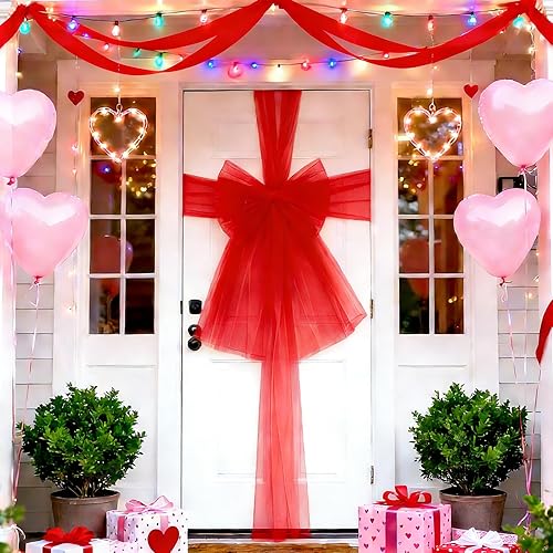 Christmas Cabinet Door Ribbon Bow Large Christmas Door Bow Decoration