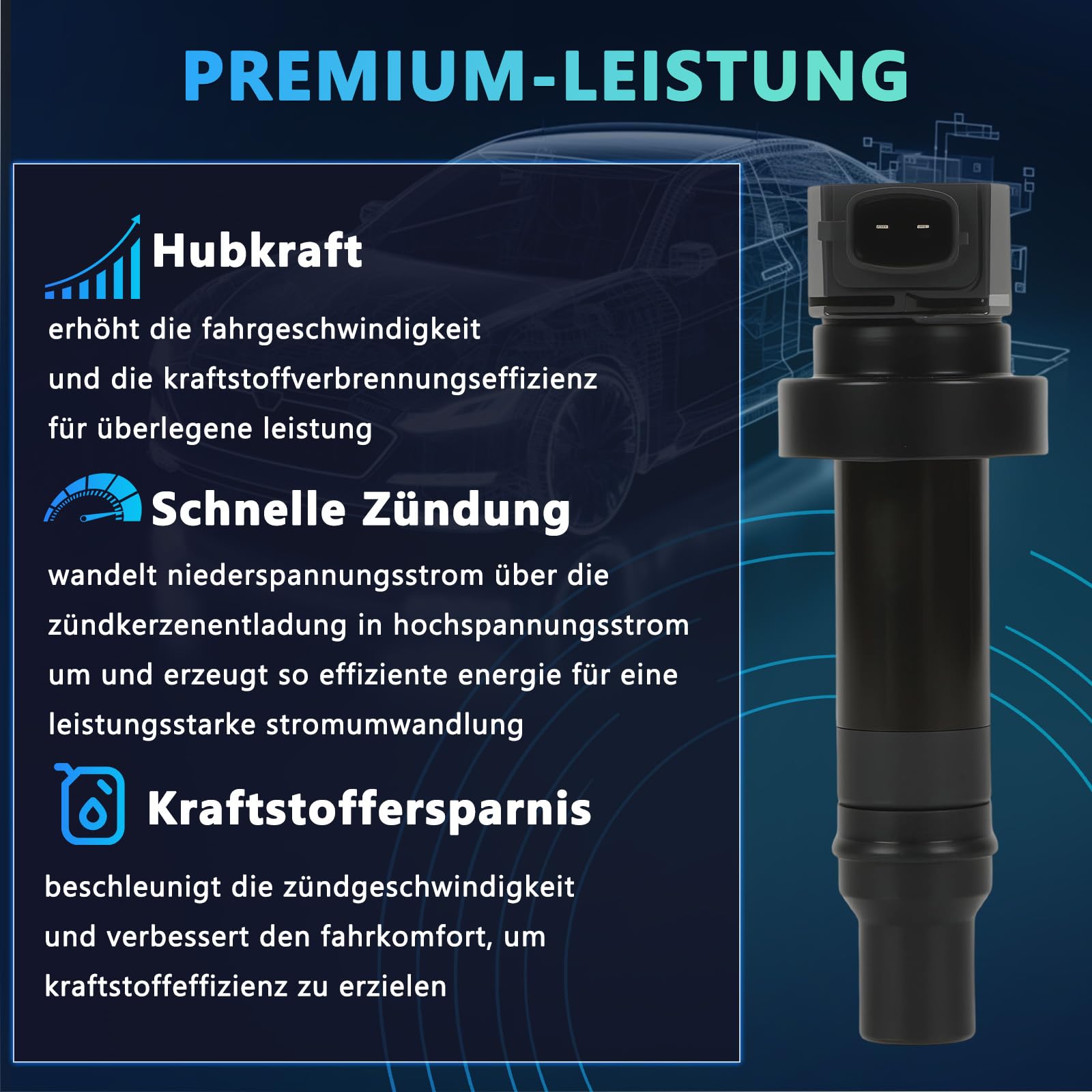 Bobine d'allumage compatible avec Hyundai & Kia – Bobine de remplacement pour la référence 27301-2B100