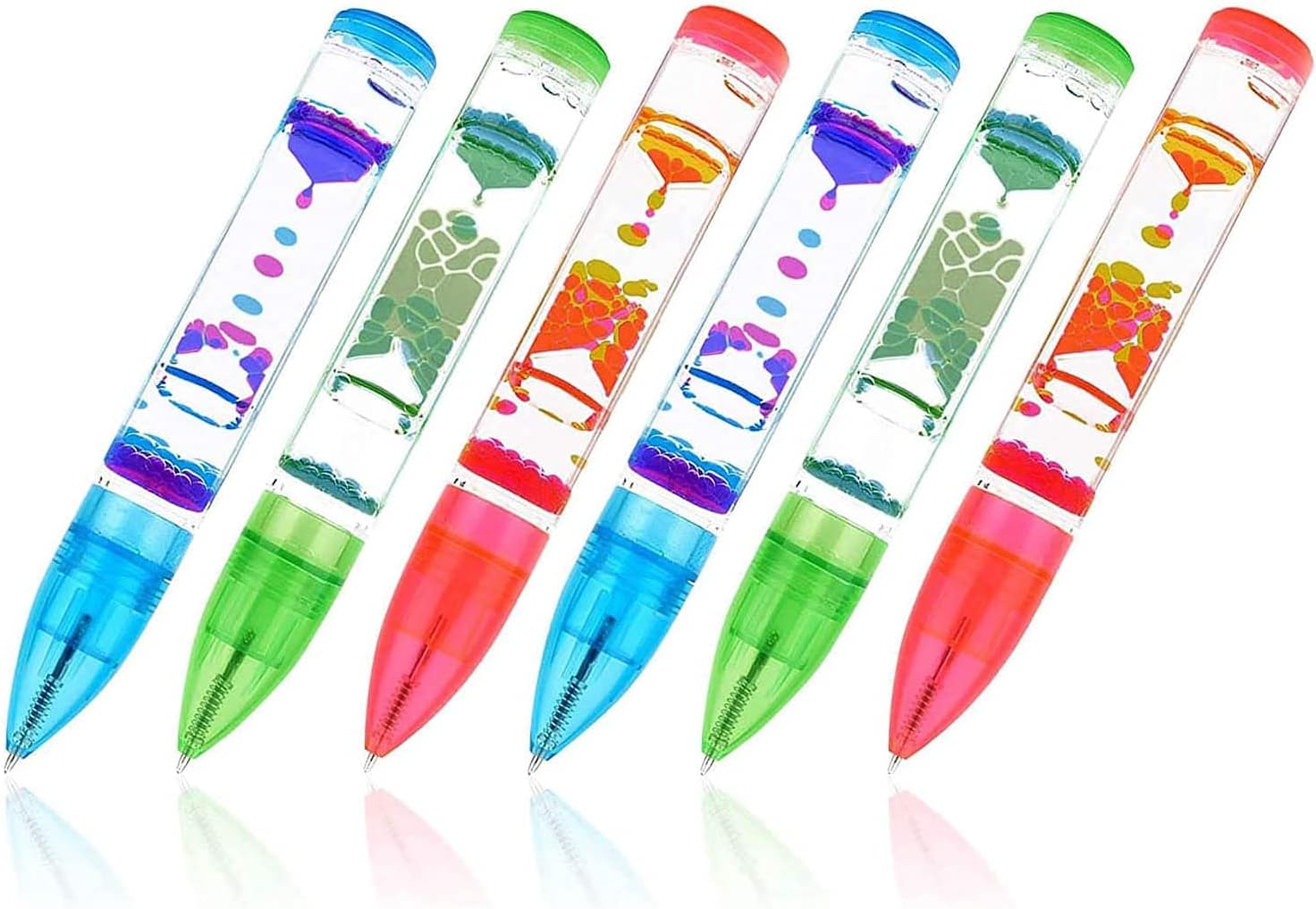Liquid Motion Bubbler Toy Pens,(6 Pack) Colorful Liquid Timer Pens for