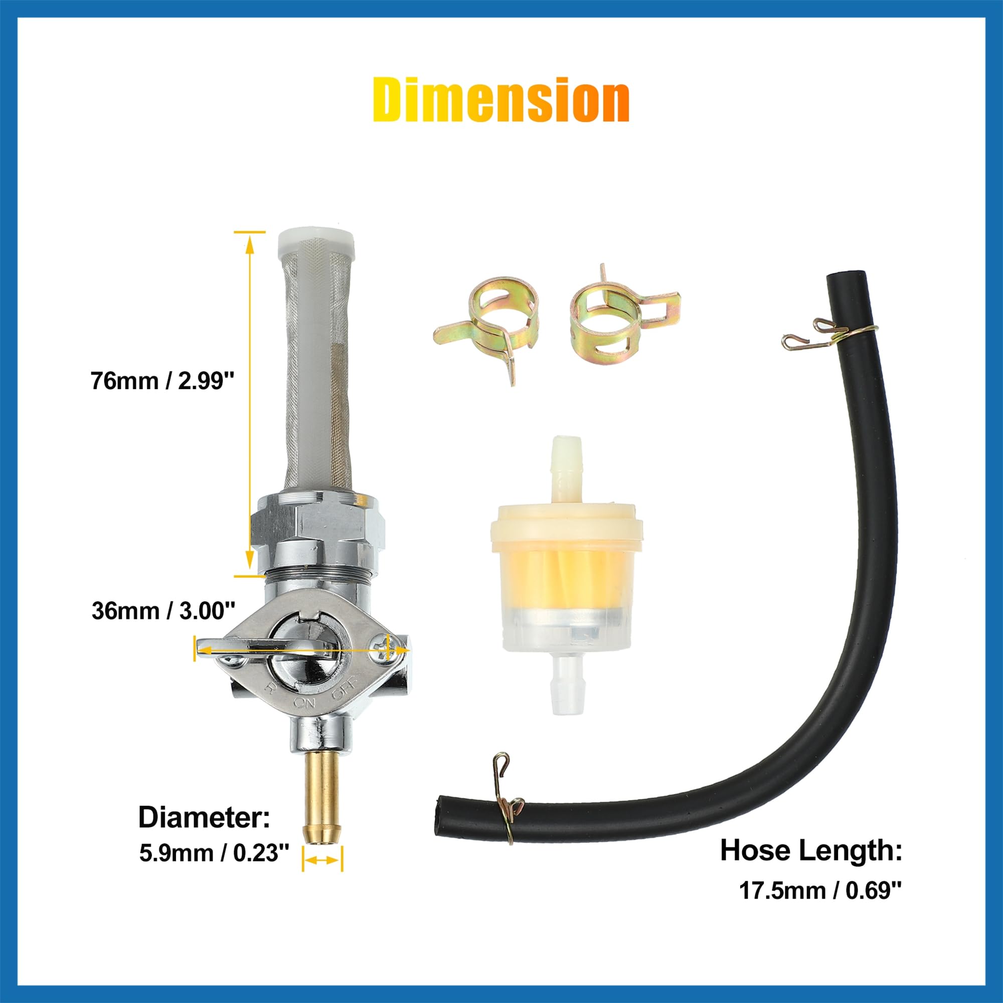 A ABSOPRO 1 Set Gas Carburante Rubinetto Valvola Interruttore per Harley Davidson 62168-81 Sostituzione dell'articolo