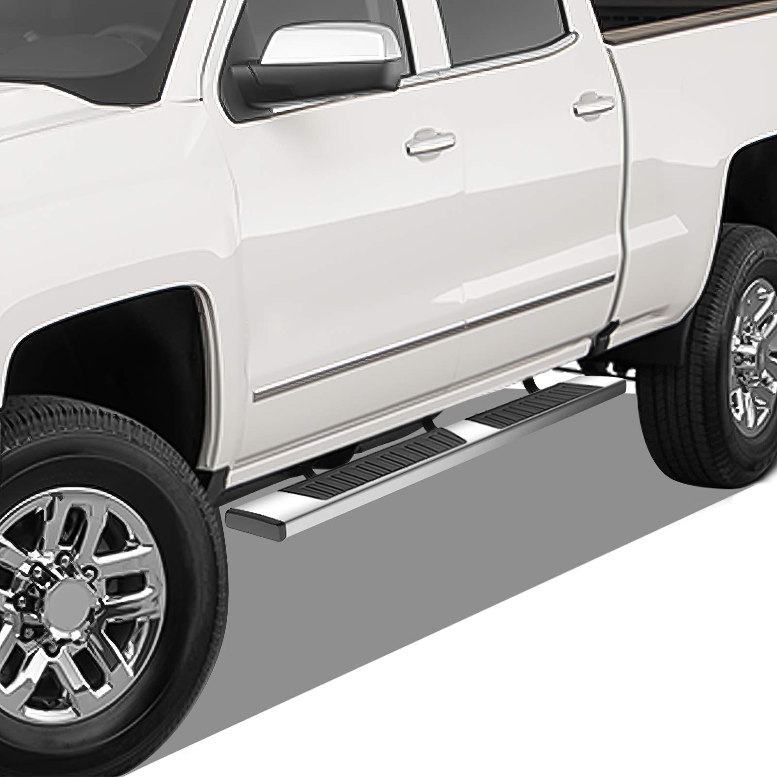 YITAMOTOR 6 inch Running Boards Compatible with 2007-2018 Chevy Silverado/GMC Sierra 1500 Extended/Double Cab, 2007-2019 Silverado/Sierra 2500HD 3500HD Side Step Nerf Bars(Including 2019 Classic)