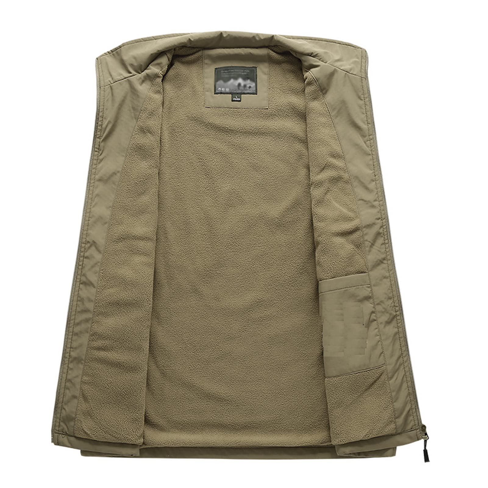 Chaleco de forro polar reversible con múltiples bolsillos para hombre Outwear al aire libre casual con cremallera chaleco de pesca chaqueta reporteros fotografía viaje abrigo