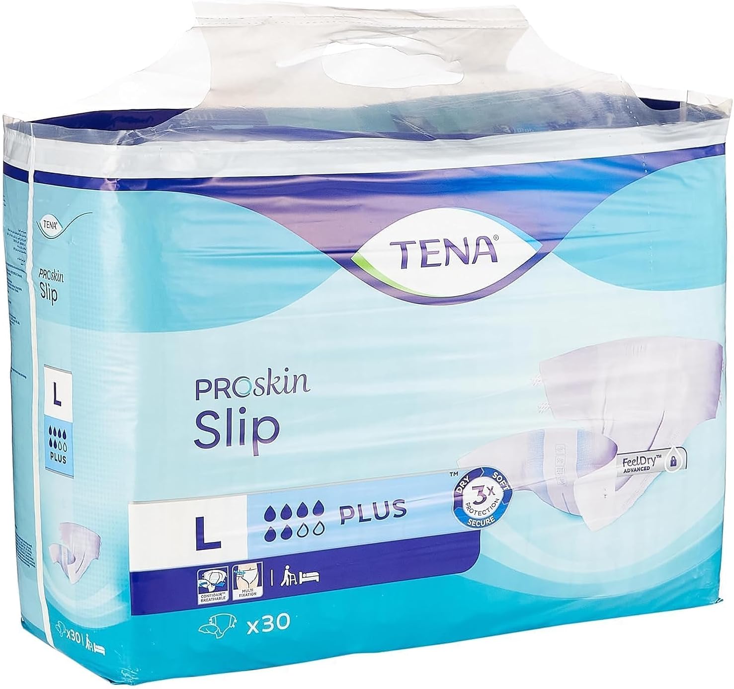 Premium Slip Plus, Incontinence Adult Diapers, Large, 30 Count
