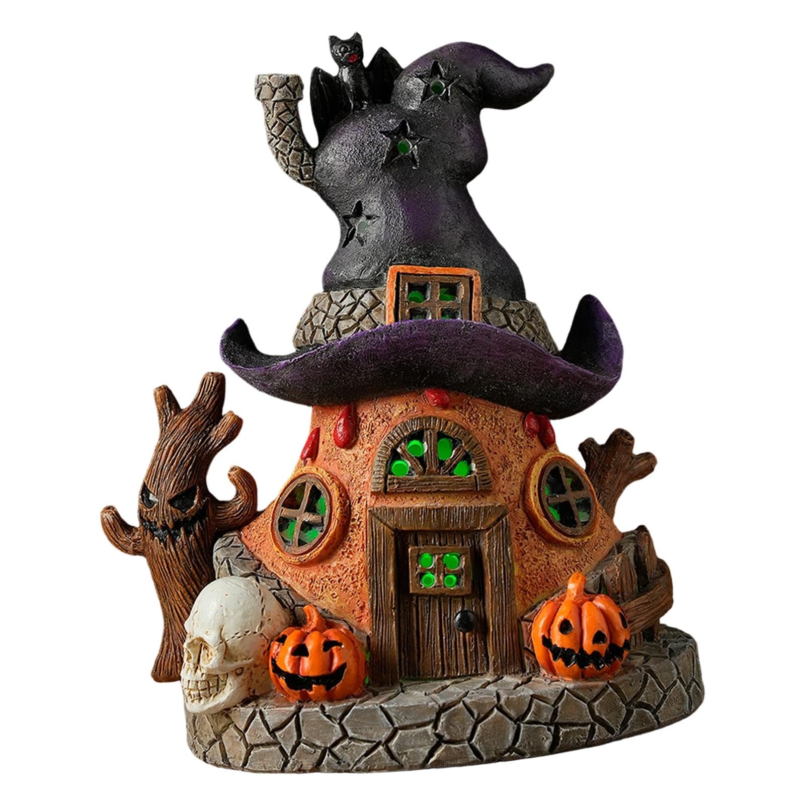 Statue de chalet et sculpture d'Halloween pour décoration d'intérieur en résine