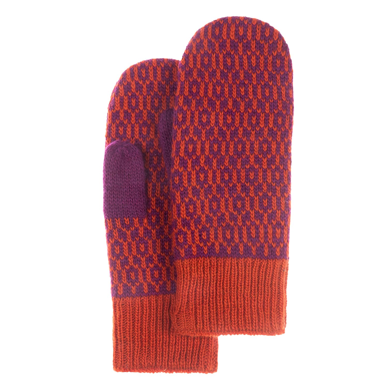 Damen Wollhandschuhe Fäustlinge Kajash| Mit Bio-Baumwollfleece gefüttert | 100% Wolle - Futter 100% Baumwolle (kbA) | One Size