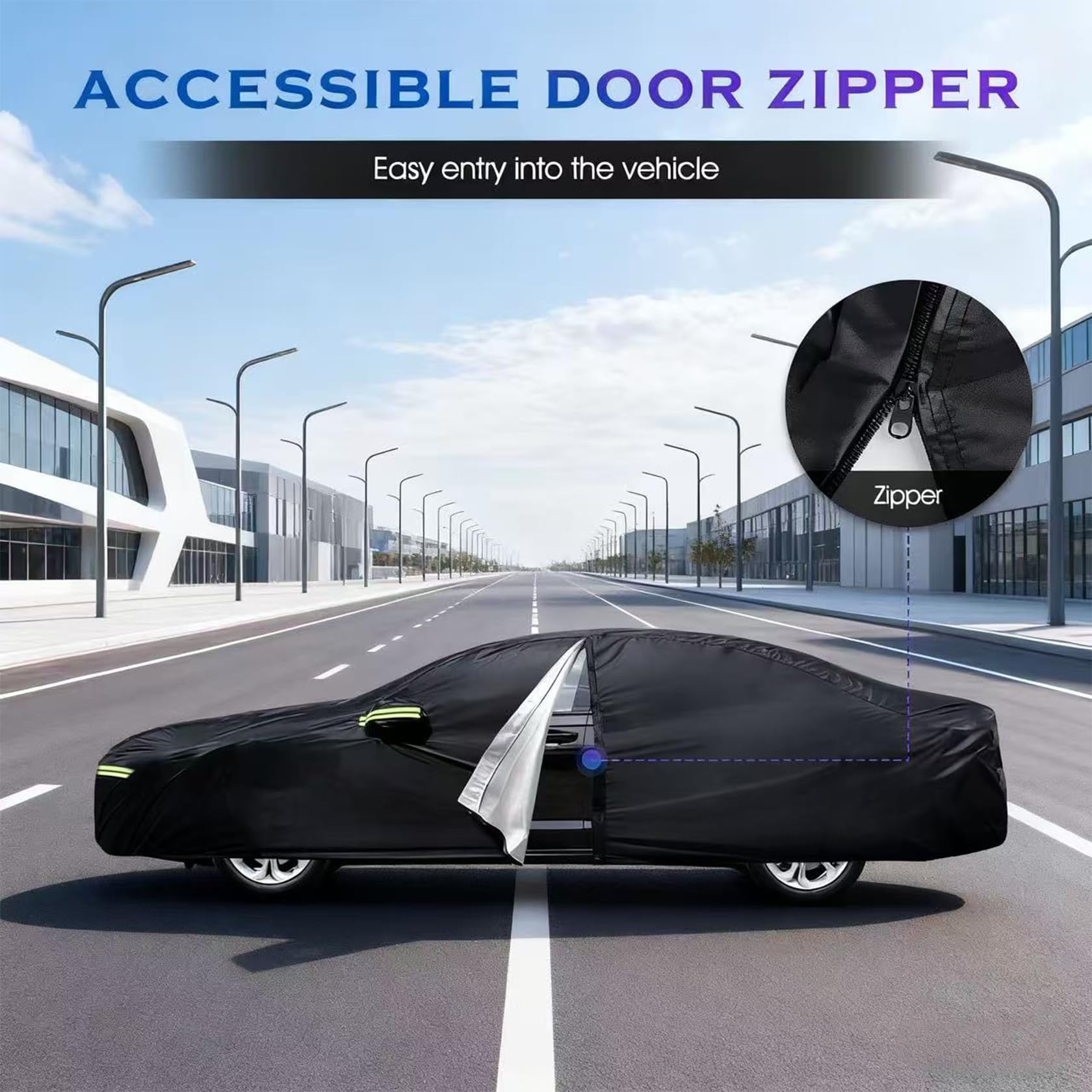 Sedan Car Cover Car Cover Waterproof All Weather for Automobiles Outdoor Full Car Covers Windproof Universal Fit for — view 4